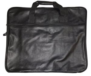 SACOCHE FINE NOIRE EN CUIR GRAINÉ POUR TABLIERS DE TOUTES DIMENSIONS