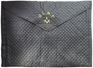 HOUSSE MATELASSEE NATIONALE NOIRE POUR TABLIER BRODERIE GLNF OR