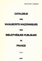 Catalogue des Manuscrits Maçonniques T II